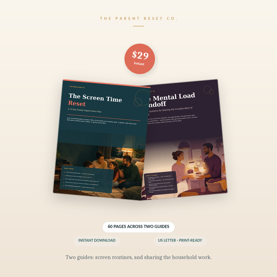 Covers of both guides included in The Calm Household Kit